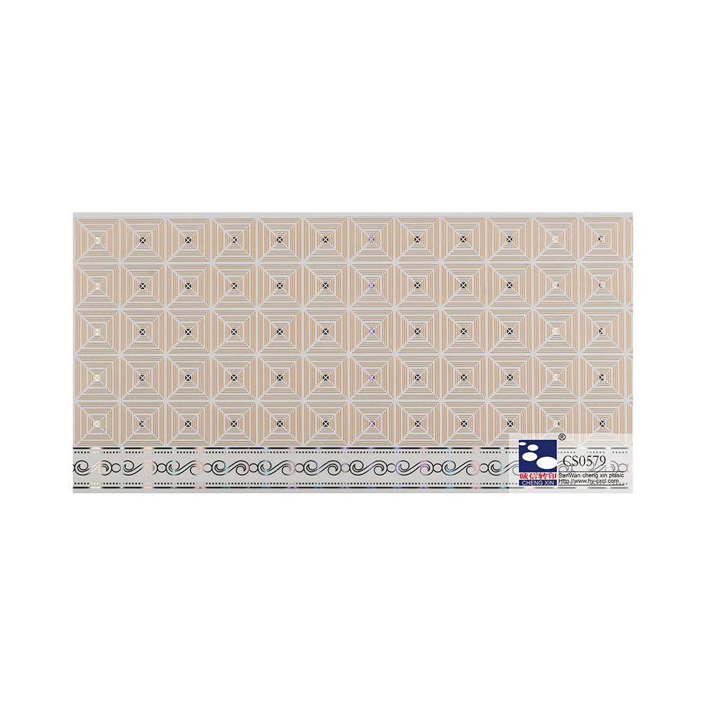 Nouvelle feuille d'estampage à chaud de style moderne en bois pour plafond en PVC avec un bon service CS0579