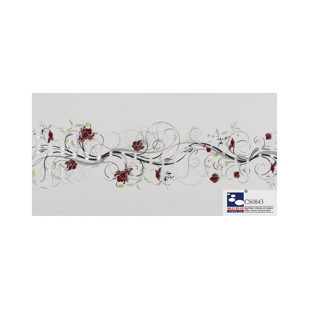 Feuille d'estampage à chaud de grain de bois de style moderne en bois de prix bon marché pour le plafond en PVC CS0843