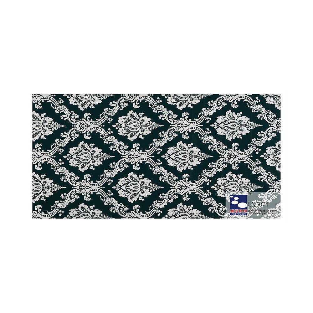 Feuille d'estampage à chaud de marbre de PVC de conception populaire décorative de prix bon marché pour le panneau CX5074